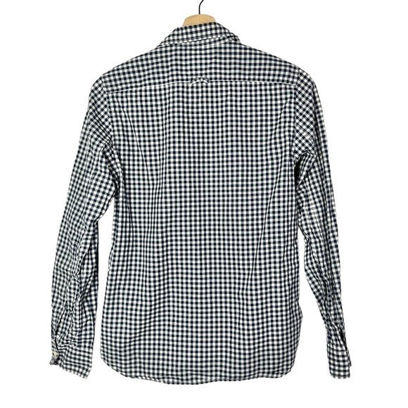 Gap Blue & White Gingham Plaid Fitted Boyfriend Long Sleeve Button Down XS - Picture 2 of 3
